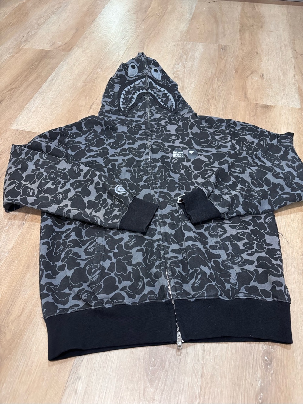 Dover Street Market Special Camo Full Zip Hoodie Black | A Bathing Ape SIZE L